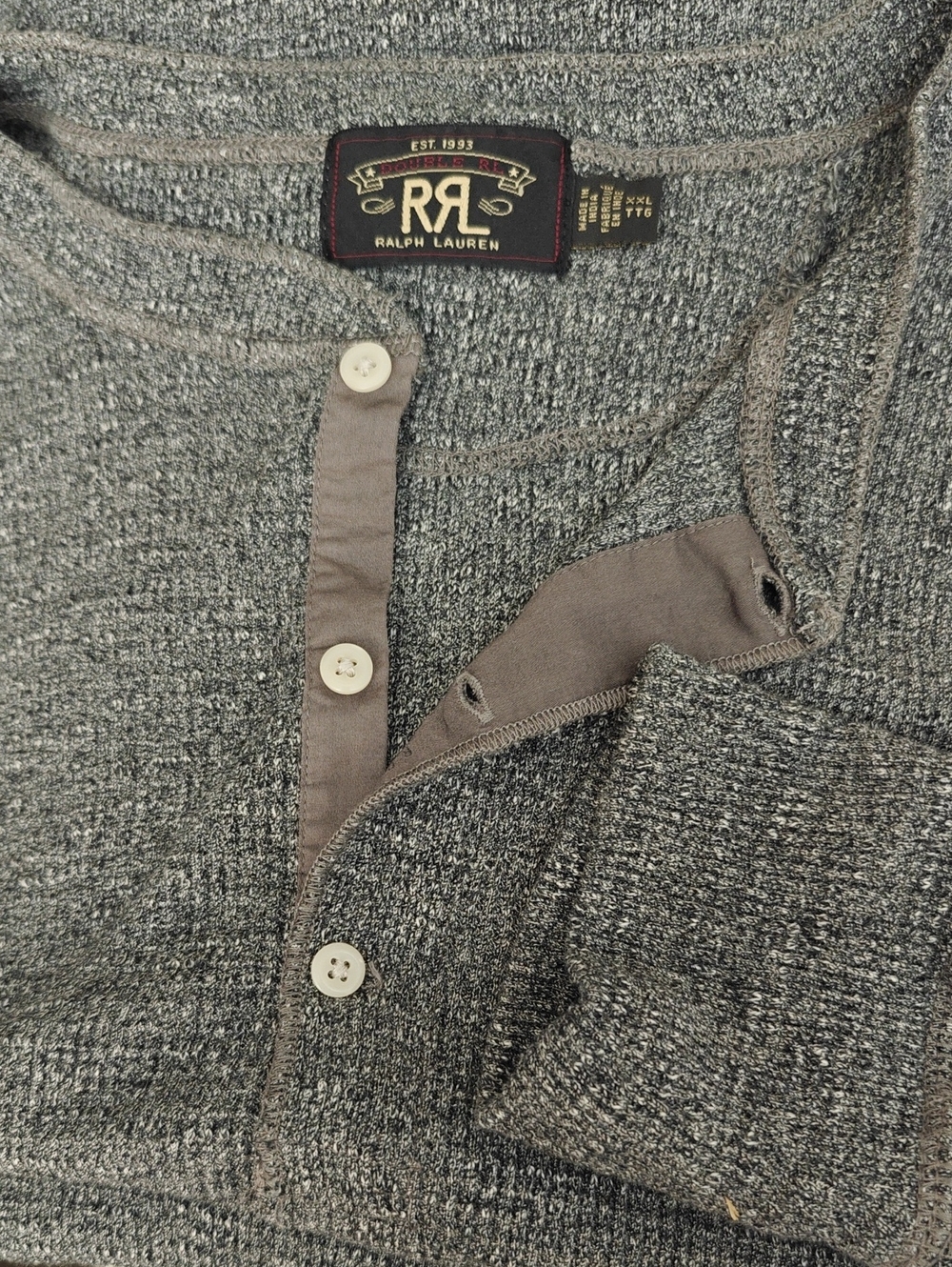 RRL Ralph Lauren Long Sleeve Waffle Knit Henley